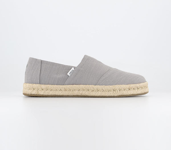 Mens Toms Alpargata Rope 2.0 Drizzle Grey Recycled Cotton Slubby Woven