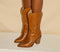 Womens Office Kennedy Western Calf Boots Tan Leather