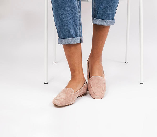 Womens Office Wide Fit: Flying Suede Loafers Blush Suede