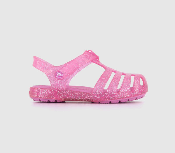 Odd Sizes - Kids Crocs Pink Isabella Sandal T Juice - UK Sizes Right 8 infant/Left 9 infant