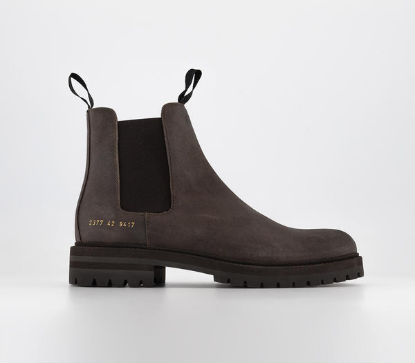 Mens Common Projects Chelsea Boots Dark Brown