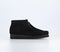 Womens Clarks Originals Wallabee Boots Black Suede