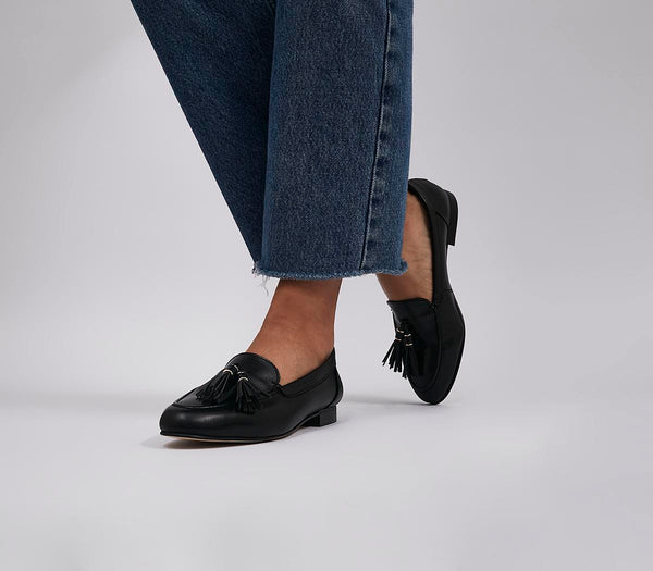 Womens Office Fellow Loafers Black Leather