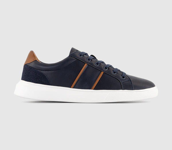 OFFICE Cade Side Stripe Trainers Navy