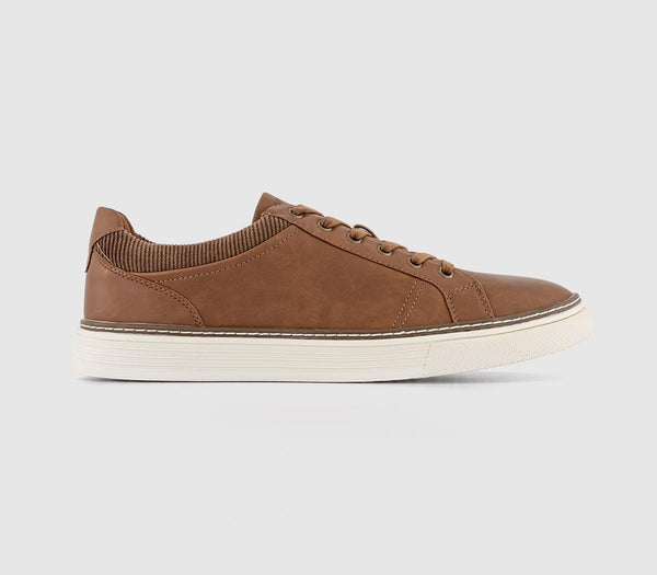 Mens Office Chatsworth Cord Collar Trainers Tan