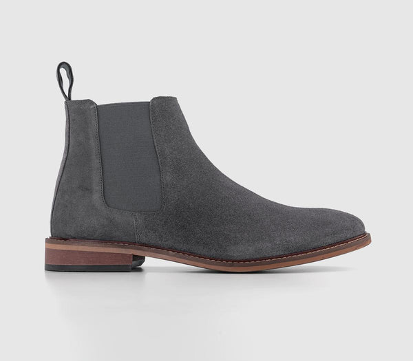 Mens Office Beacon Chelsea Boots Grey Suede
