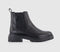 Womens Office Angelica Cleated Cheslea Boots Black Leather