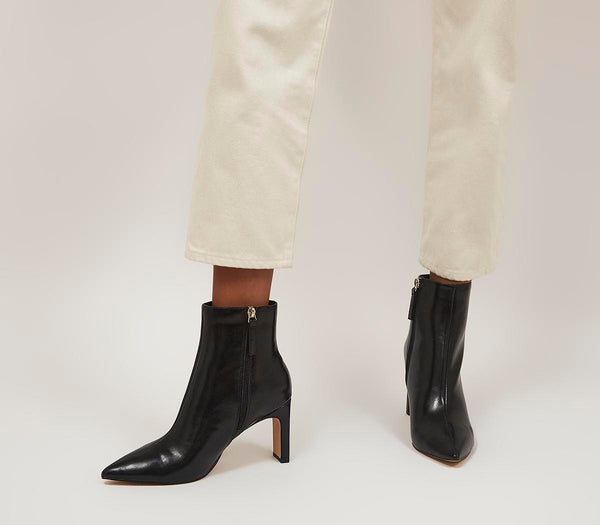 Womens Office Adele Slim Heel Ankle Boots Black