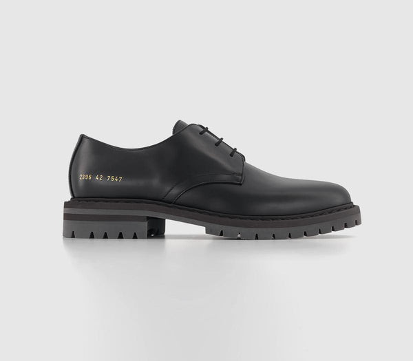 Mens Common Projects Officers Derby Black Leather