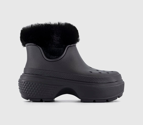 Womens Crocs Stomp Lined Boots Black