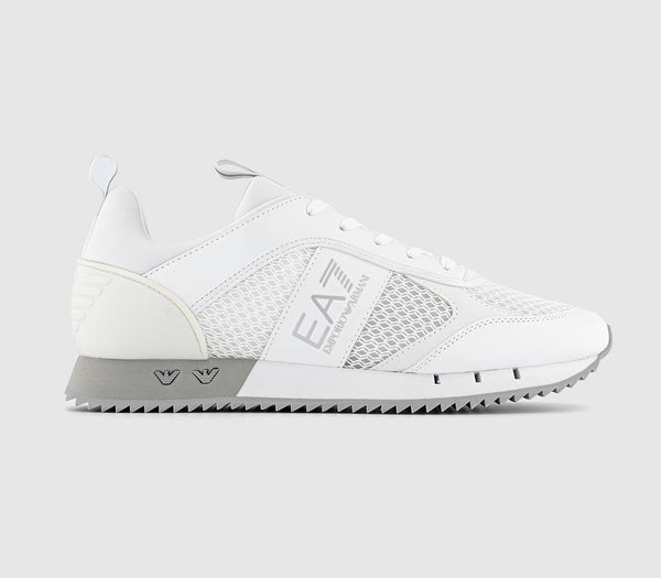 EA7 Emporio Armani Trainers Black & White White Silver – OFFCUTS