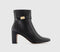 Womens Office Amelia Buckle Detail Heeled Boots Black Leather