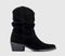 Womens Office Austin Ruched Western Boots Black Suede