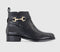 Womens Office Abloom Trim Detail Ankle Boots Black Leather