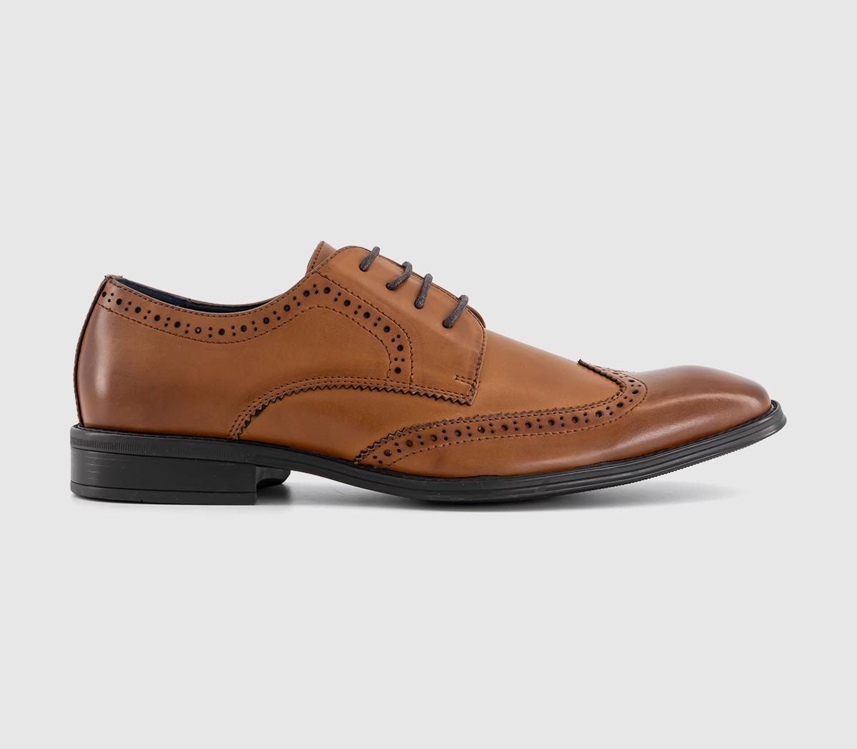 Mens Office Moore Wingtip Brogue Shoes Tan