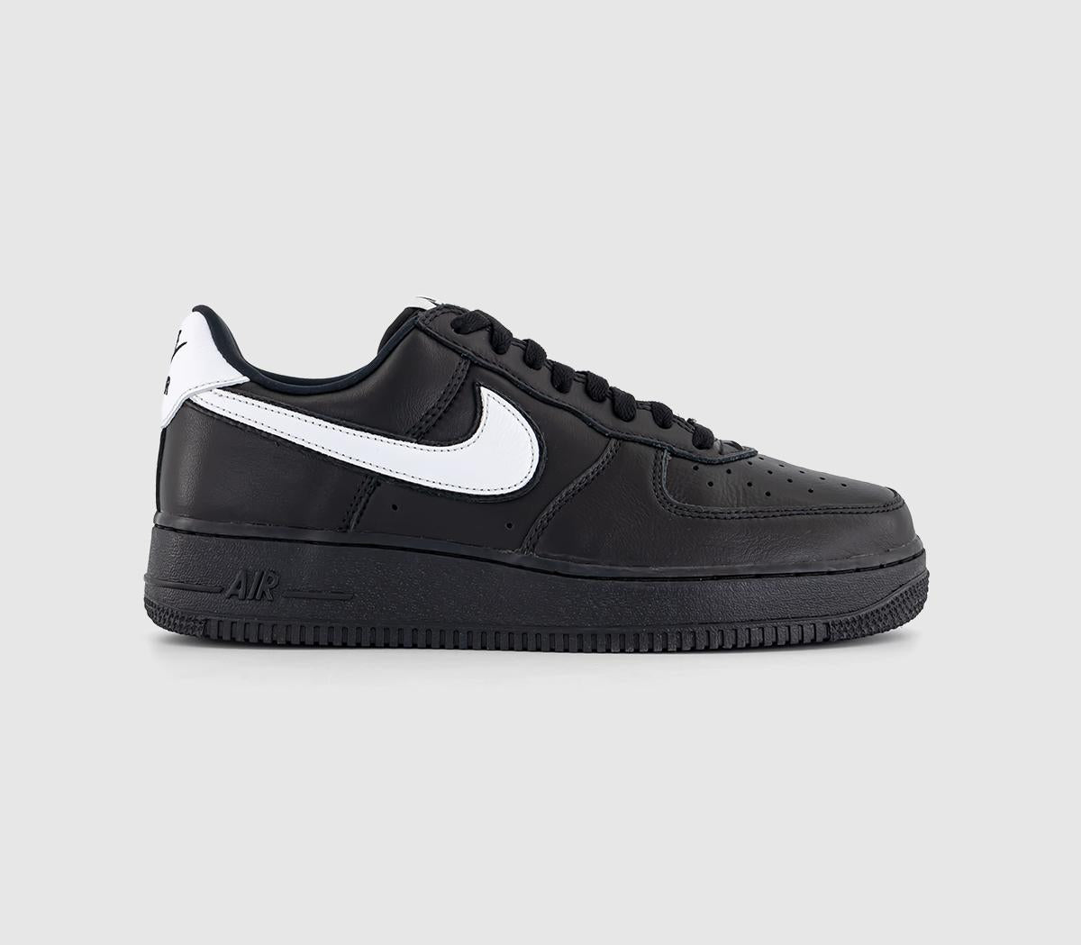 Mens Nike Air Force 1 Trainers Low Retro Black White Black