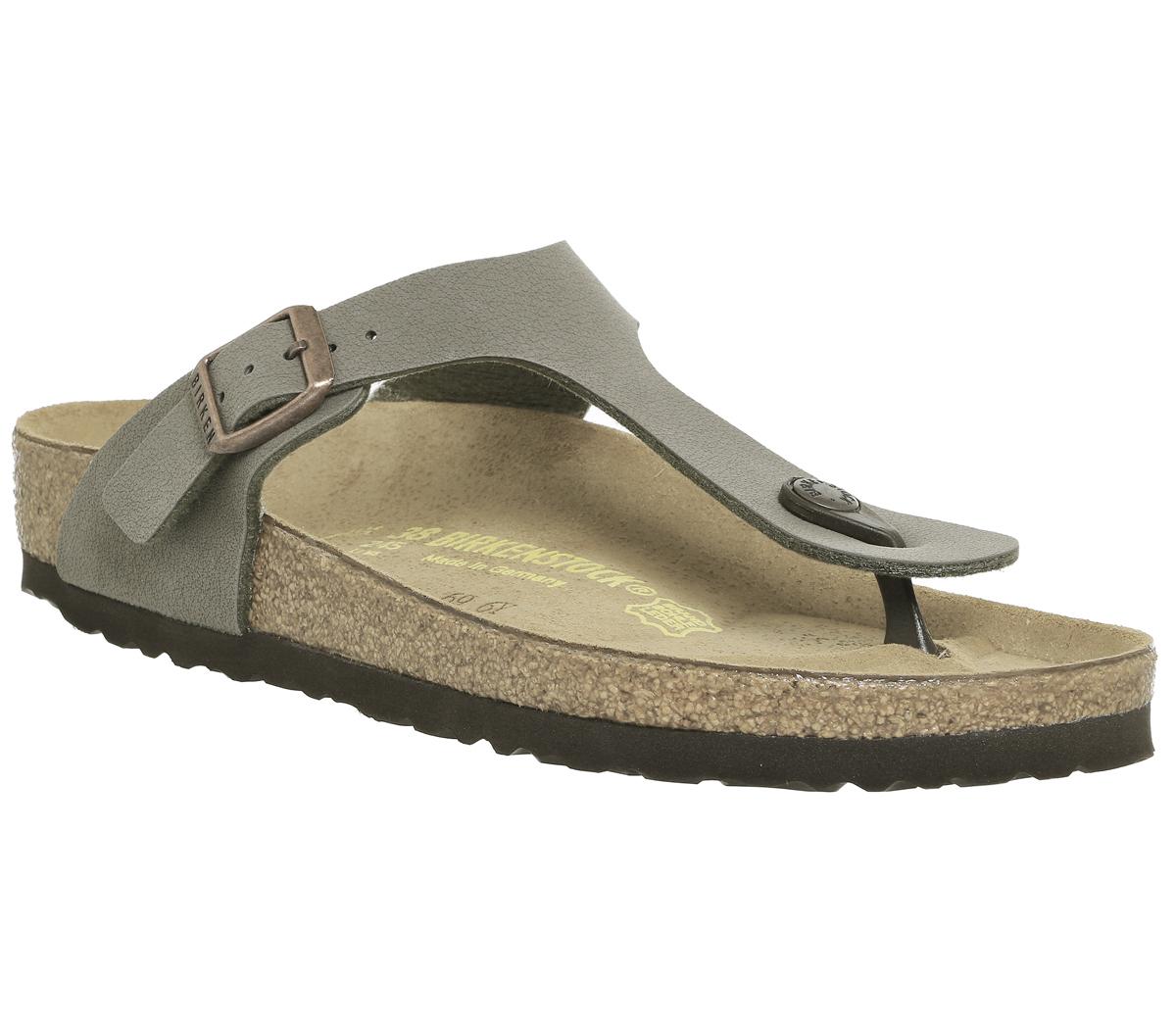 Womens Birkenstock Toe Thong Footbed Stone