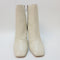 Womens Office Around Feature Heel Boots Off White Leather