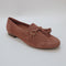 Womens Office Flock Suede Tassle Loafers Pink Suede