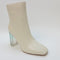 Womens Office Around Feature Heel Boots Off White Leather