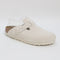 Womens Birkenstock Boston Clogs Antique White Suede