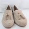 Womens Office Flick Retro Tassle Loafers Taupe Suede