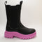 Odd Sizes - Womens Raid Classic Wave Boots Black Pink - UK Sizes Right 6/Left 5