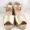 Womens Office Round Wedge Espadrille Gold