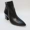 Womens Office Abigail Block Heel Side Zip Heeled Ankle Boots Black Croc Mix