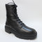 Womens Office Arrow Cleat Sole Lace Up Hiker Boots Black Leather