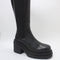 Womens Office Kaggie Block Heel Chelsea Boots Black Leather