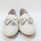 Womens Office Flock Suede Tassle Loafers Off White Leather