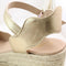 Womens Office Round Wedge Espadrille Gold