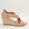Womens Office Maiden Cross Strap Wedge Nude Suede Uk Size 3