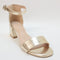 Womens Office Minimum Effort Two Part Low Block Heels Gold