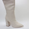 Womens Office Kash Point Toe Block Boots Cream Leather