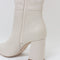 Womens Office Kash  Point Toe Block Boots Cream Leather