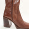 Womens Office Anthem Chunky Platform Block Ankle Boots Chocolate Leather Uk Size 7