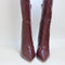 Womens Office Wide Fit: Kitty Croc Knee Boots Burgundy Croc