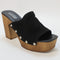 Womens Office Hector  High Mule Clogs Black Suede