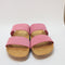 Womens Office Swift Double Strap Footbed Sandals Coral Pink Nubuck