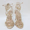 Womens Office Higher Multi Strap Tie Ankle Sandals Gold