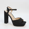 Womens Office Wide Fit: Hearty Square Toe Platforms Black Micro