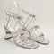 Odd Sizes - Womens Office Henley Bow Detail Block Heels Sandals Silver - UK Sizes Right 6/Left 7
