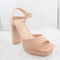 Womens Office Hearty Square Toe Platform Nude