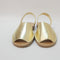 Womens Office Sandra Leather Slingback Sandals Gold Leather