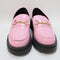 Womens Office Frenchie Patent Snaffle Chunky Loafers Pink Patent