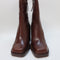 Womens Office Anthem Chunky Platform Block Ankle Boots Chocolate Leather