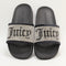 Odd Sizes - Womens Juicy Couture Donna Diamante Sandal Low Stack Black - UK Sizes Right 5/Left 4