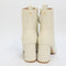 Womens Office Anushka Block Heel Ankle Boots White Leather
